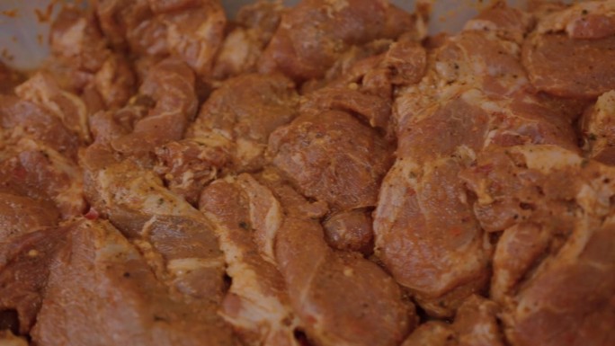 调味烤肉串肉腌制