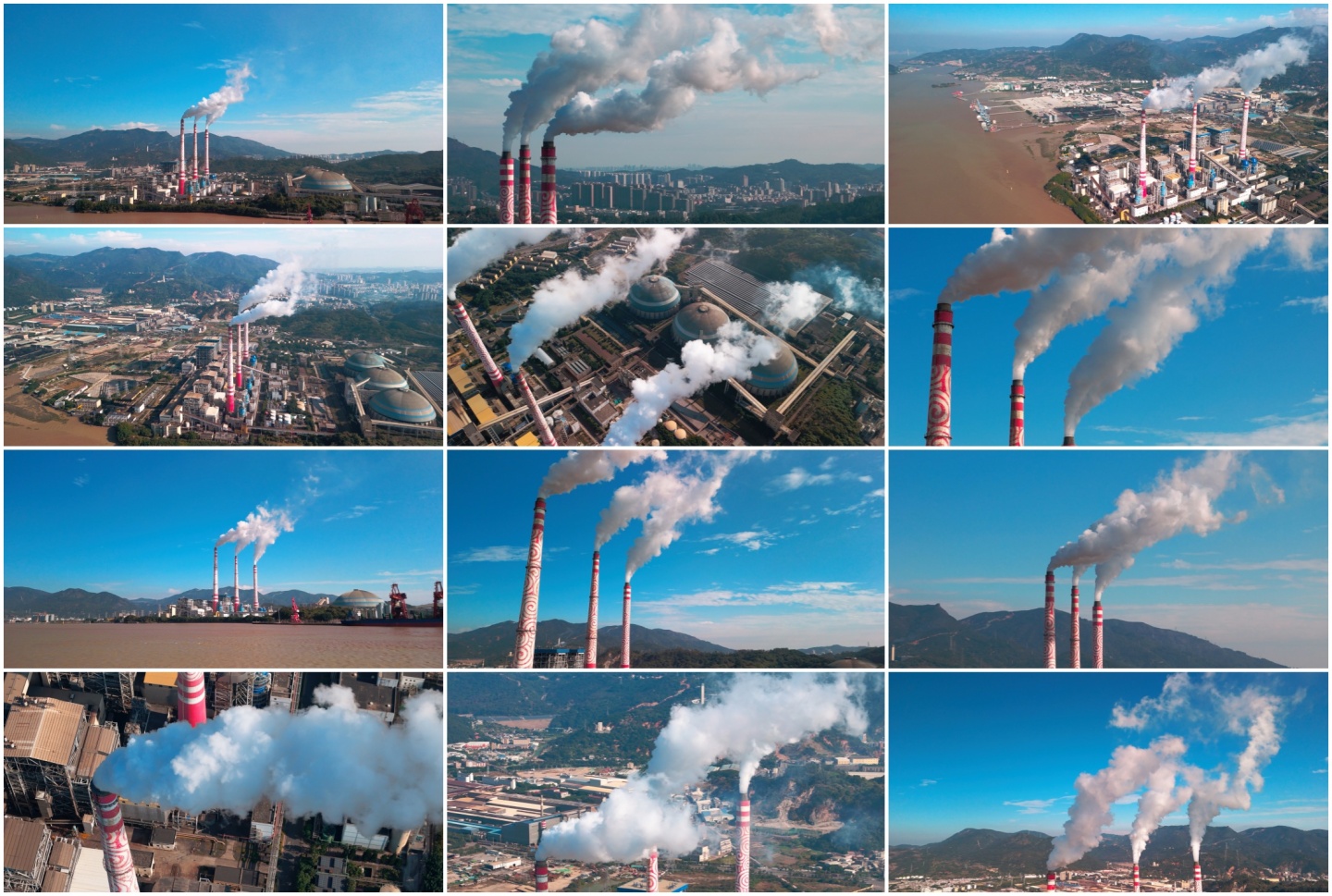 4K实拍空气污染化工厂