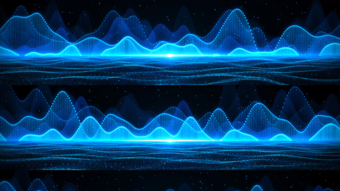 8k抽象蓝色全息科技粒子山水背景