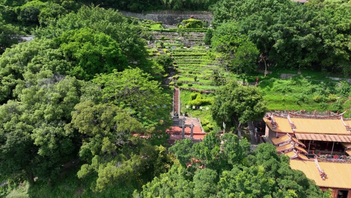 泉州安溪凤冠山茶叶大观园东岳寺城隍庙航拍