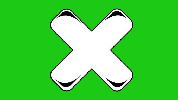 视频动画绘制黑白十字图标拒绝取消