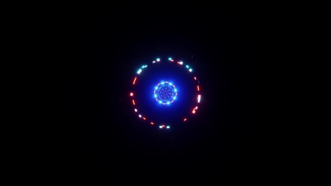 音乐节奏的视觉图像VJ循环隧道彩色3D渲染。可视化迪斯科舞厅，夜总会，音乐节，分形，曼陀罗，万花筒
