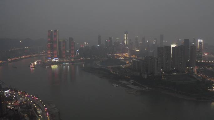 夜景 朝天门大桥 来福士 渝中江北嘴