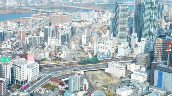 延时摄影:从日本梅田天空大厦鸟瞰大阪市