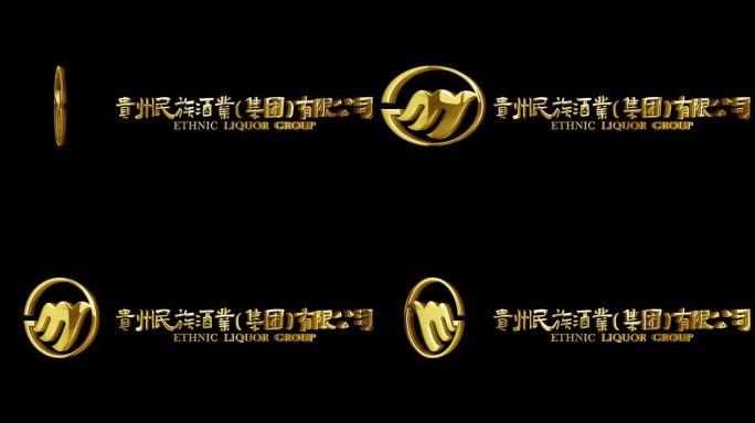 简洁企业LOGO金属质感立体旋转4K