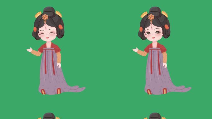 中国古风女孩人物mg动画卡通可爱讲解介绍