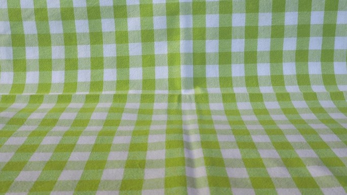 方格绿色和白色的织物纹理背景