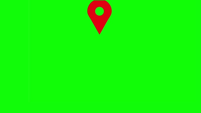 4K地图引脚绿色背景。位置符号，地图标记。