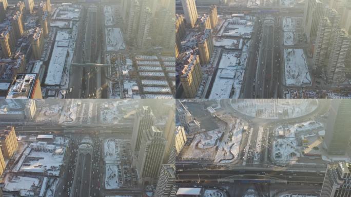 4K原素材- 航拍长春东方广场、吉林大路