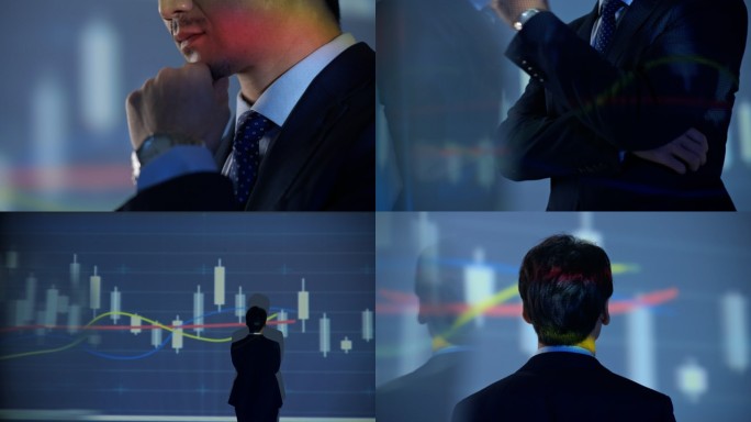 高级商务人士思考 金融股市k线金融证券