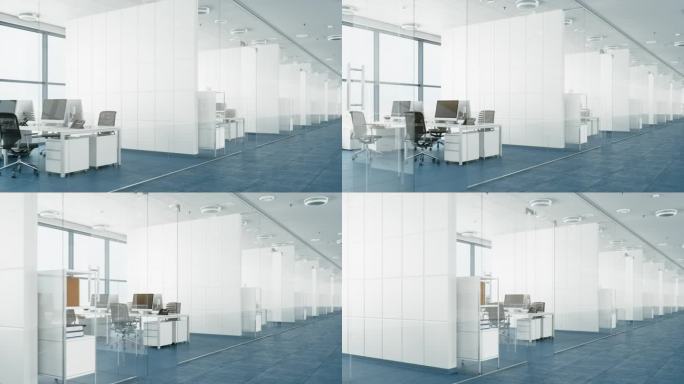 无缝循环现代办公室与玻璃隔墙
