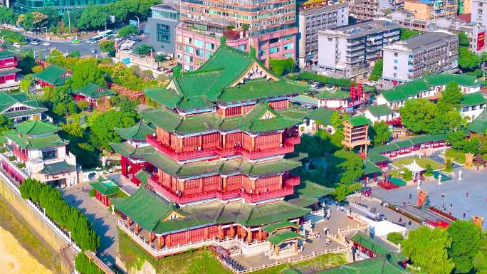 江西南昌滕王阁旅游区航拍东湖区城市风景风