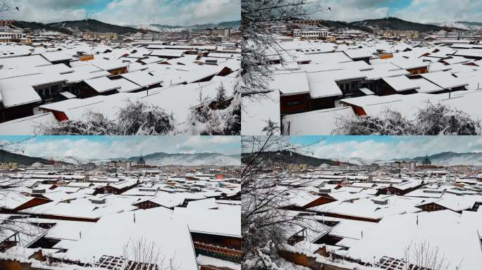 云南景点香格里拉冬季雪景