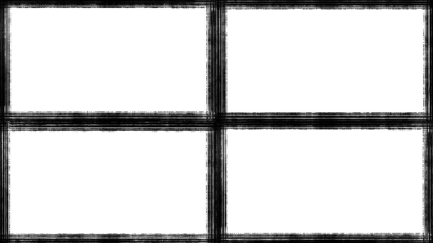 心疼的grunge帧动画，在白色背景上画黑色定格边框