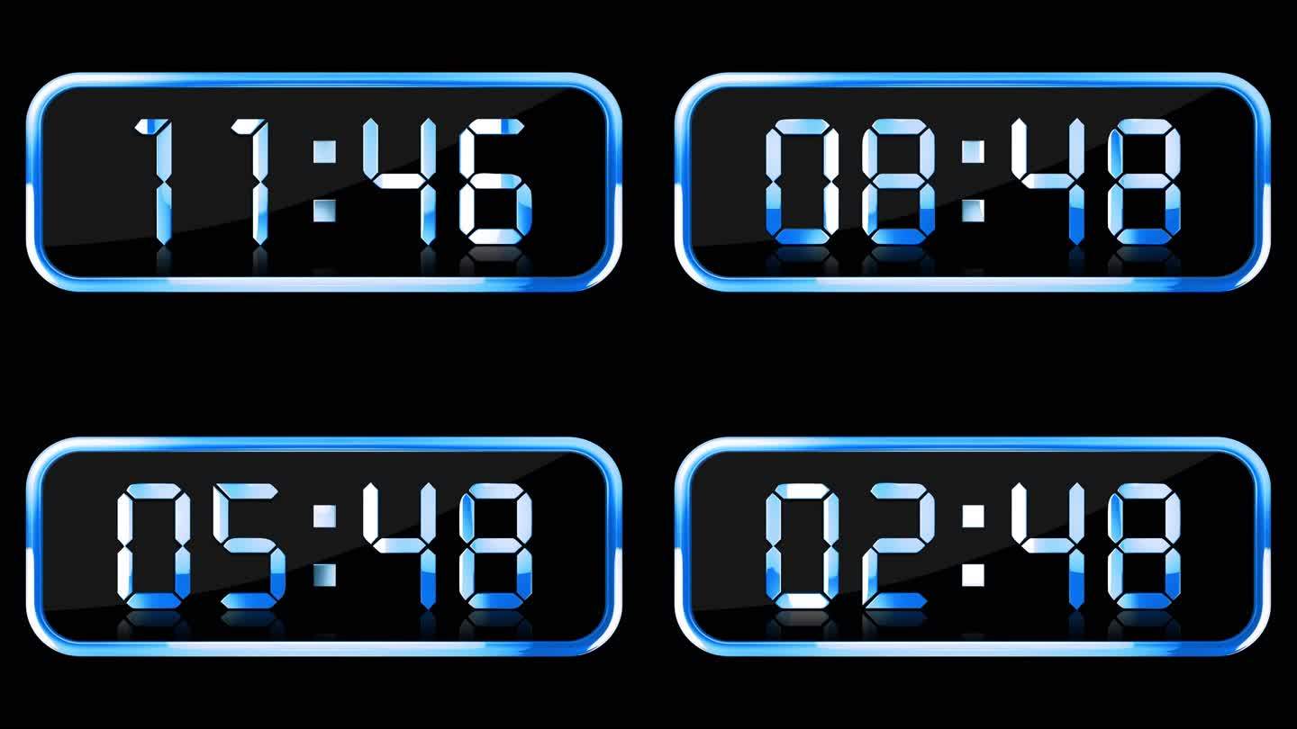 蓝色液晶数字计时器视频15分钟快速