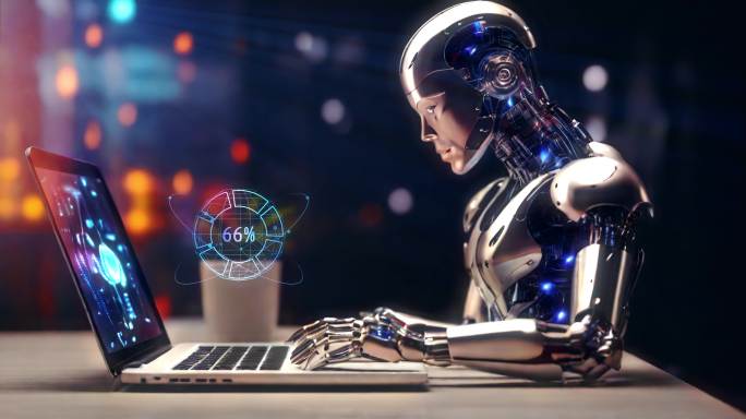 4K未来AI智能机器人破解解密进度画面