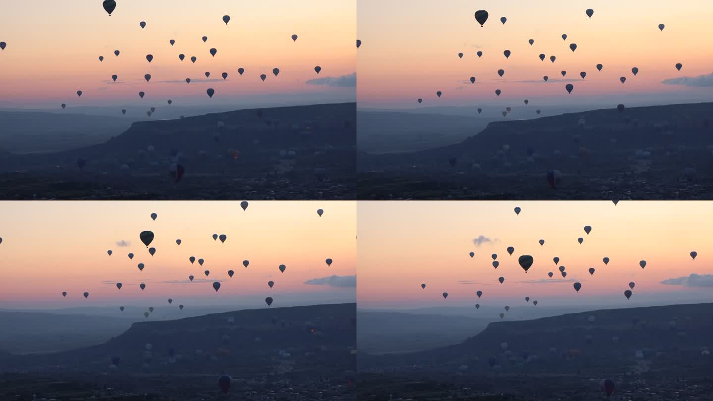 土耳其热气球延时视频