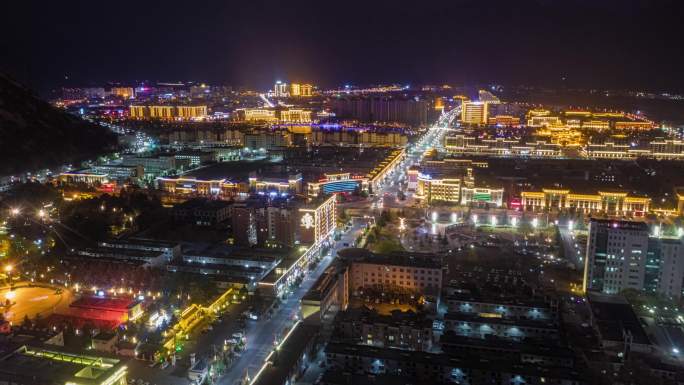 西藏林芝城市夜景延时4