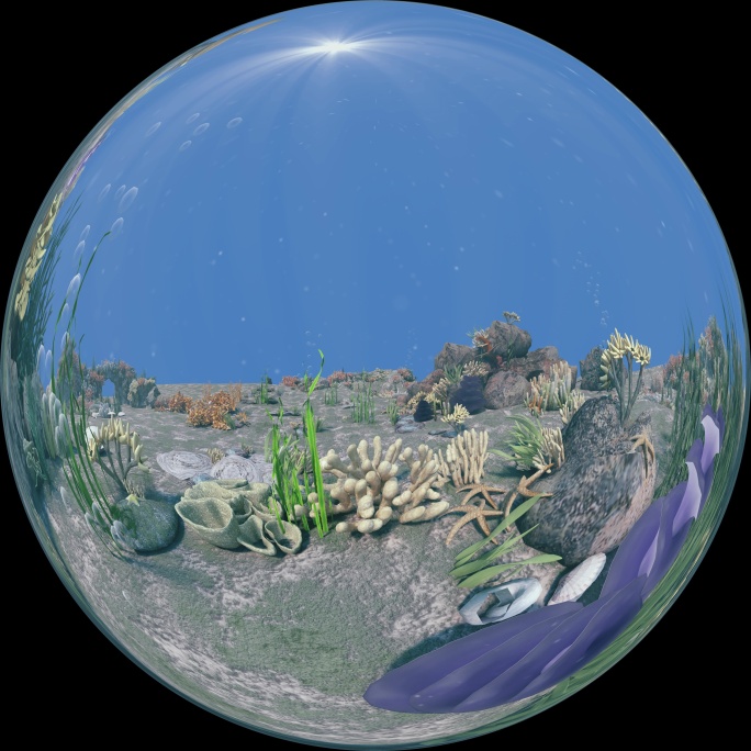 8K_海底珊瑚球幕影院穹顶球幕视频