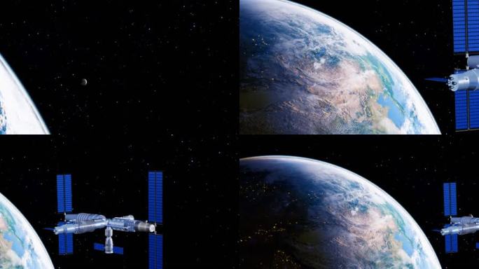 地球空间站太空穿梭AE模板含高清视频素材