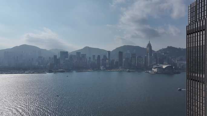 航拍香港星光大道周围