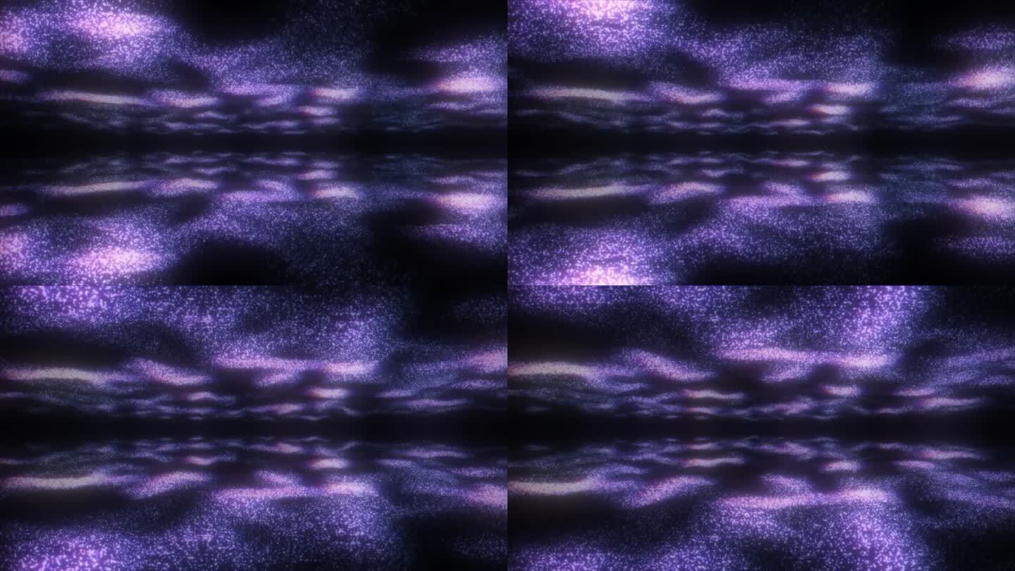 抽象紫色发光波从粒子能量神奇的黑暗背景