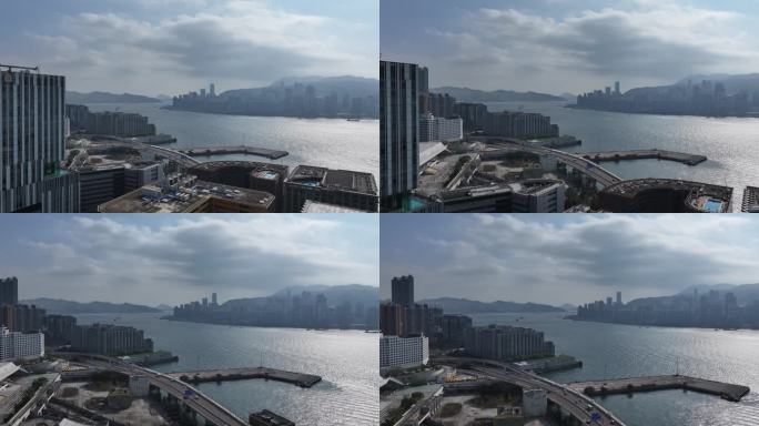 航拍香港红磡周围