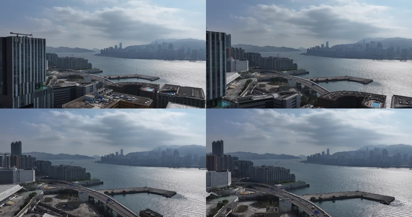 航拍香港红磡周围