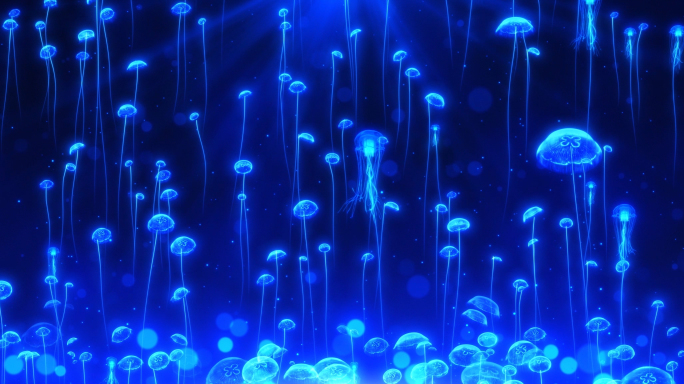 梦幻蓝色水母粒子