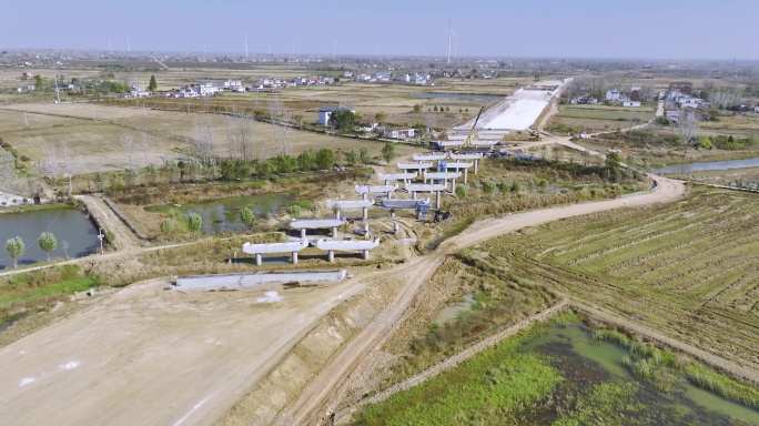 高速公路路桥立柱航拍