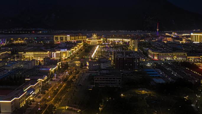 西藏林芝城市夜景延时3