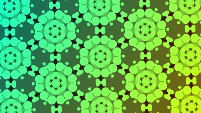 万花筒运动图形二维动画图案几何镜像视觉效果视错觉反射线性矢量形状背景4K绿色水