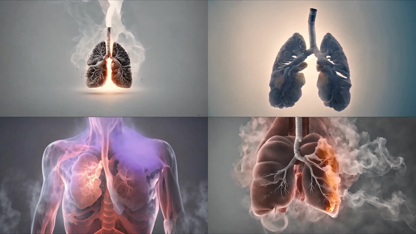 抽烟有害健康冒烟的肺部