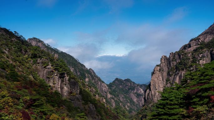 黄山山顶日出云海黄山云日出