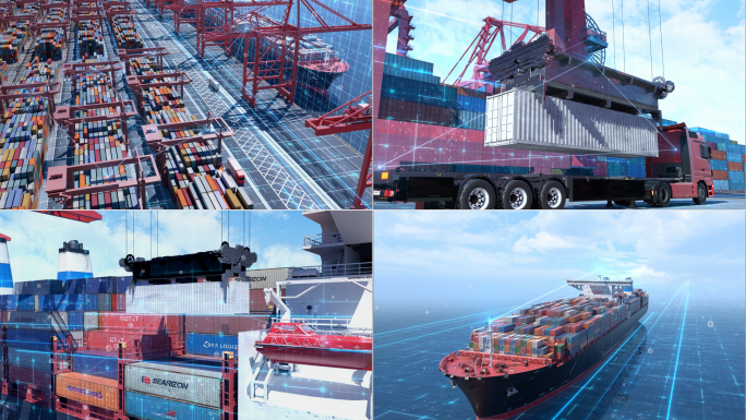 智慧港口货轮运输科技物流信息