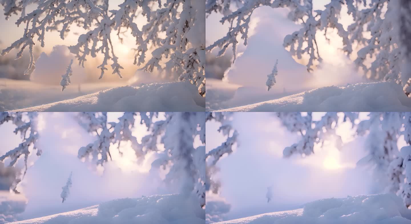 吉林雾凇冬天冬季下雪