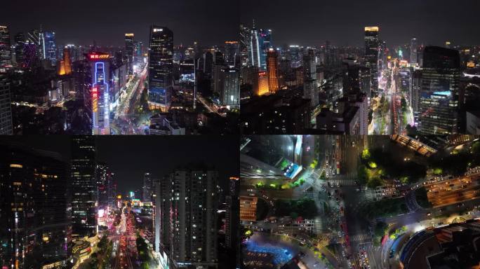 广州岗顶电脑城太古汇 天河商圈 航拍夜景