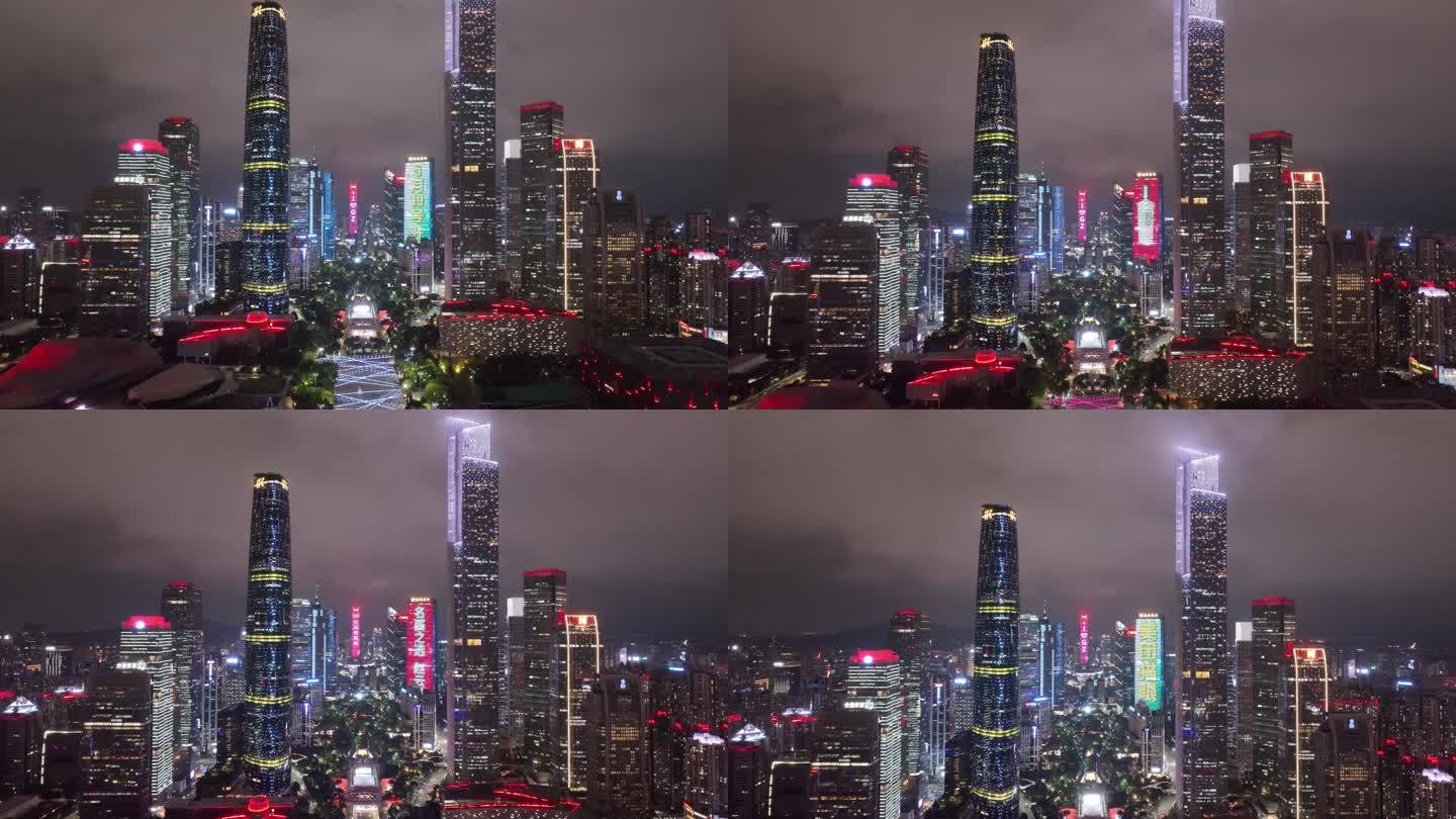 广州珠江新城中轴线夜景航拍9