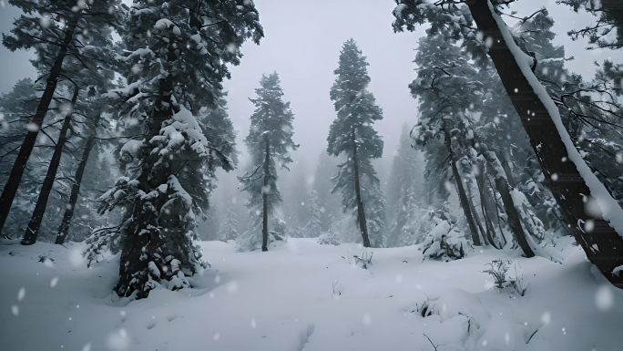 森林大雪