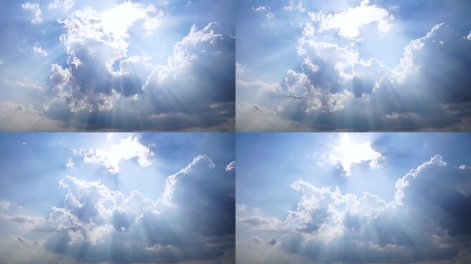 阳光云朵延时丁达尔光耶稣光上帝光太阳光芒