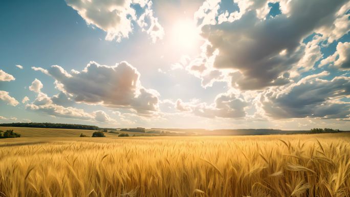 小麦麦田丰收粮食谷子农民