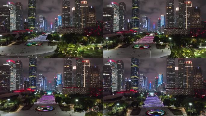 广州珠江新城中轴线夜景航拍5