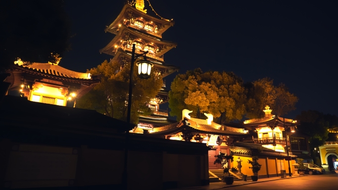 姑苏寒山寺夜景