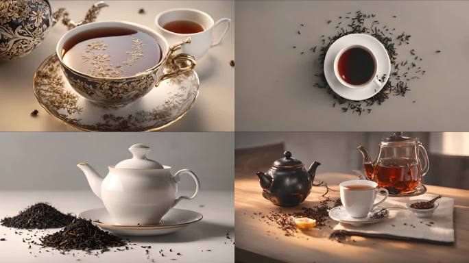 红茶茶叶茶杯