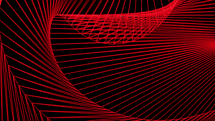 带通道 红色几何线条 变换网格