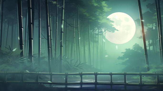 月光下的凤尾竹-循环