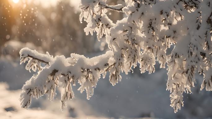 吉林雾凇冬天冬季下雪