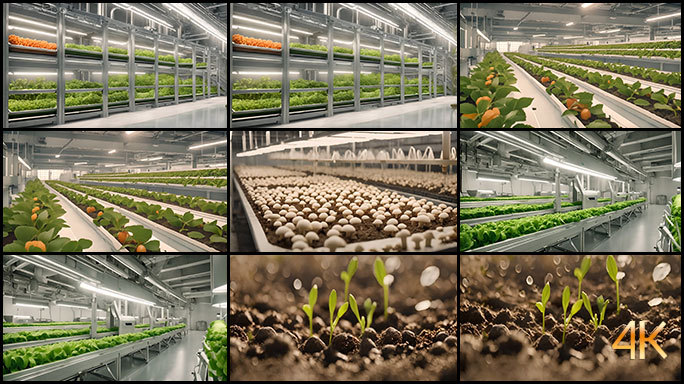 现代化种植基地 室内蔬菜栽培 农业工厂