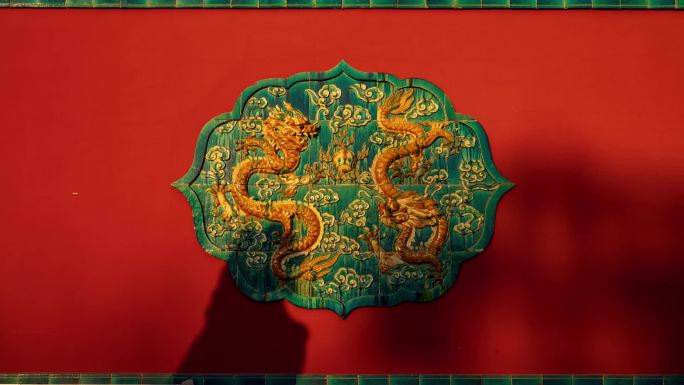 龙壁红墙唯美中国风光影延时视频