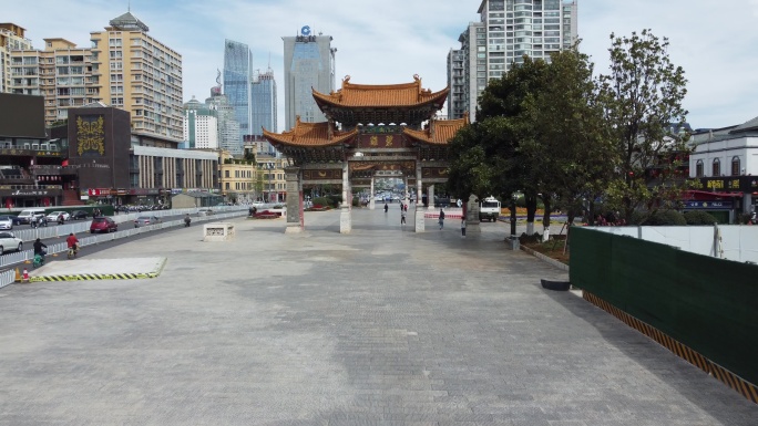昆明城市航拍空镜